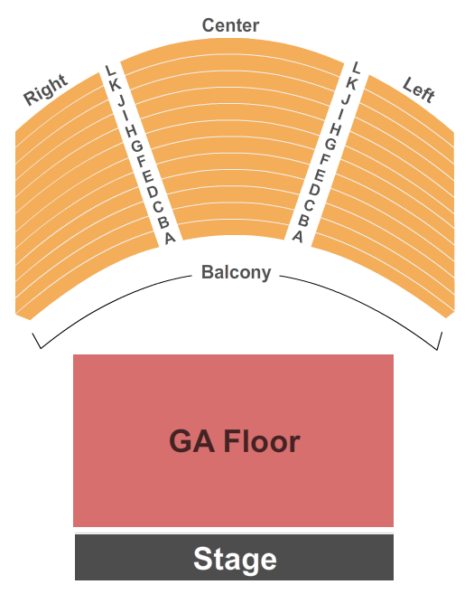 Reserved seating chart for House of Blues: orchestra, boxes, mezzanine, and balcony